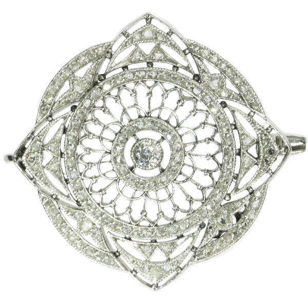 Antique platinum Edwardian diamond brooch